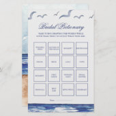 Blue Nautical Coastal Zee Bruids Pictionary Game (Voorkant / Achterkant)