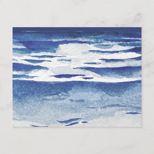 Blue Nautical Coastal Zee Recept voor de bruid Informatiekaartje (Achterkant)