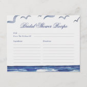 Blue Nautical Coastal Zee Recept voor de bruid Informatiekaartje (Voorkant)