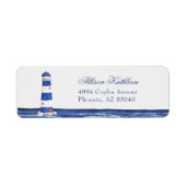 Blue Nautical Coastal Zee Vrijgezellenfeest Adres Etiket (Voorkant)