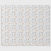 Blue Nautical Coastal Zee Vrijgezellenfeest Cadeaupapier (Vlak)