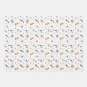 Blue Nautical Coastal Zee Vrijgezellenfeest Inpakpapier Vel (Voorkant)