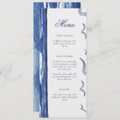 Blue Nautical Coastal Zee Vrijgezellenfeest Menu K Kaart (Voorkant / Achterkant)