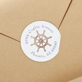 Blue Nautical Coastal Zee Vrijgezellenfeest Ronde Sticker