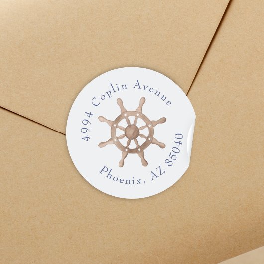 Blue Nautical Coastal Zee Vrijgezellenfeest Ronde Sticker