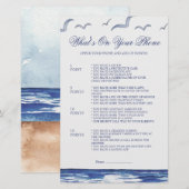 Blue Nautical Coastal Zee Wat staat er op het tele (Voorkant / Achterkant)