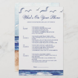 Blue Nautical Coastal Zee Wat staat er op het tele