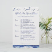 Blue Nautical Coastal Zee Wat staat er op het tele (Staand voorkant)