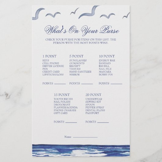 Blue Nautical Coastal Zee Whats op uw portemonnee (Voorkant)