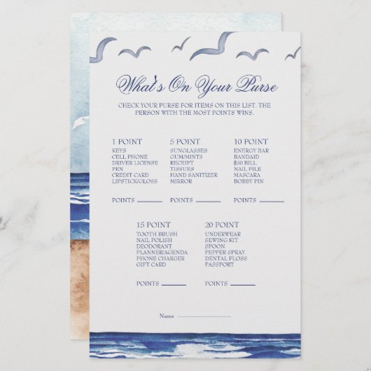 Blue Nautical Coastal Zee Whats op uw portemonnee (Voorkant / Achterkant)