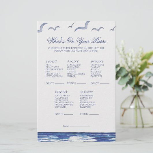 Blue Nautical Coastal Zee Whats op uw portemonnee (Staand voorkant)