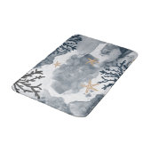 Blue Nautical Coral Waterverf Elegant Badmat (Gekanteld)