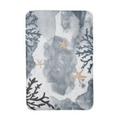 Blue Nautical Coral Waterverf Elegant Badmat (Voorkant Verticaal)