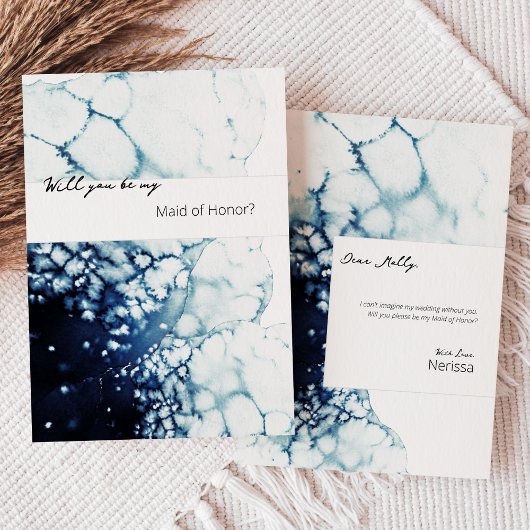 Blue Nautical Destination Maid of Honor proposal Kaart