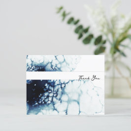 Blue Nautical Destination Wedding Bedankt Briefkaart
