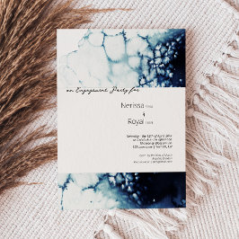 Blue Nautical Destination Wedding Engagement Party Kaart