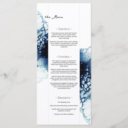 Blue Nautical Destination Wedding Flat Menu (Voorkant)