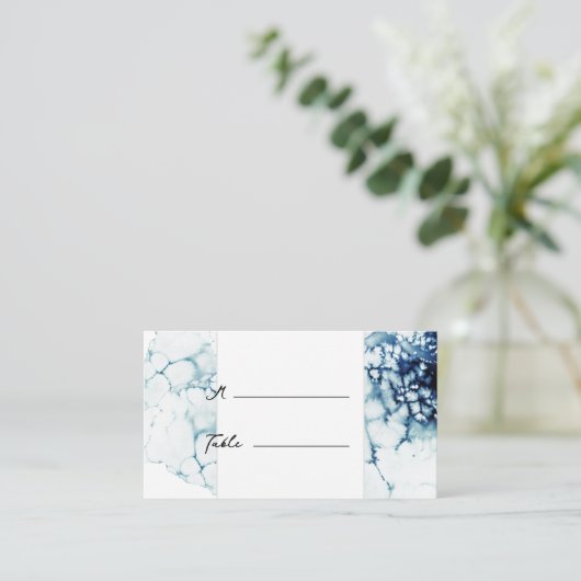 Blue Nautical Destination Wedding Flat Plaatskaartje (Staand voorkant)