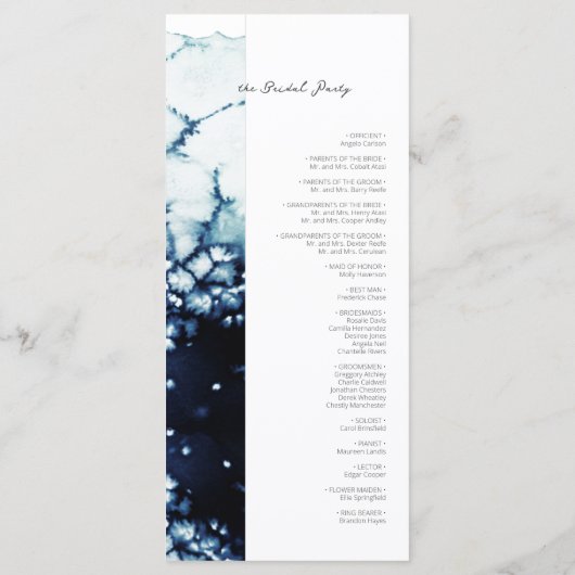 Blue Nautical Destination Wedding Flat Programmakaart (Achterkant)