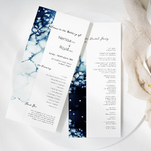 Blue Nautical Destination Wedding Flat Programmakaart