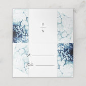 Blue Nautical Destination Wedding Folded Plaatskaartje (Buitenkant ongevouwen)