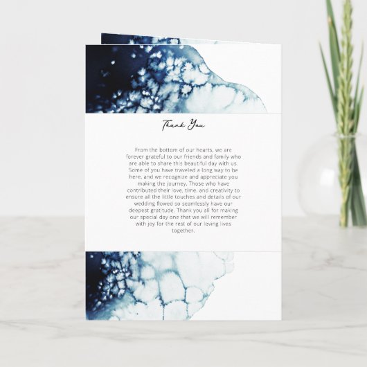 Blue Nautical Destination Wedding Folded Programma (Achterkant)