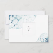 Blue Nautical Destination Wedding Monogram RSVP Kaartje (Achterkant)