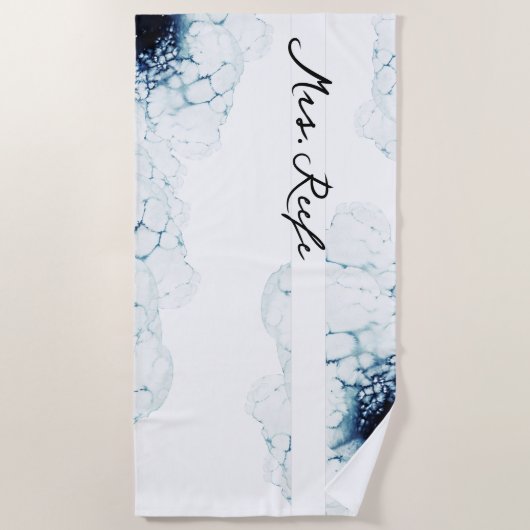 Blue Nautical Destination Wedding Mrs. Strandlaken (Voorkant)