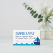 Blue Nautical Diaper Raffle Ticket Informatiekaartje (Staand voorkant)