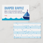 Blue Nautical Diaper Raffle Ticket Informatiekaartje (Voorkant / Achterkant)