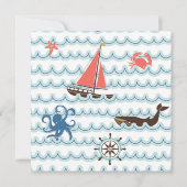 Blue Nautical Het is een Baby shower-uitnodiging v Kaart (Achterkant)