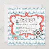 Blue Nautical Het is een Baby shower-uitnodiging v Kaart (Voorkant)