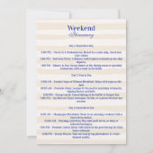 Blue Nautical Lake Bachelorette Party Itinerary Kaart (Achterkant)