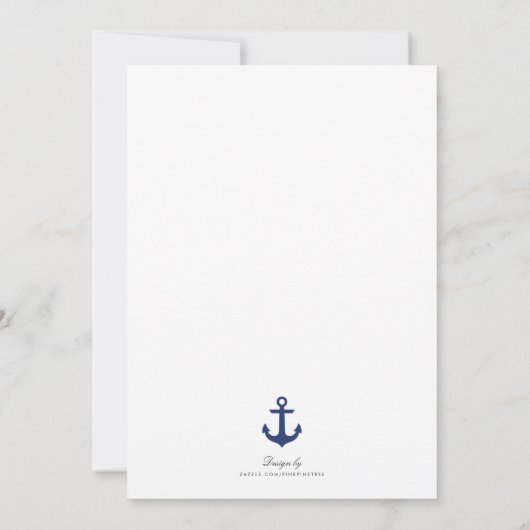 Blue Nautical Monogram Rehearsal Dinner Invite Kaart (Achterkant)