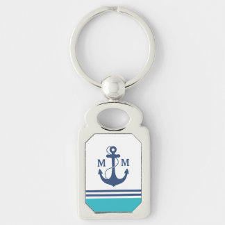 Blue Nautical Monogram Sleutelhanger