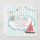 Blue Nautical Party Banner Baby shower Invitation Kaart (Voorkant)