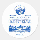 Blue Nautical Party Theme Ronde Sticker (Voorkant)