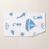 Blue Nautical Pattern Bad Handdoek (Handdoek)