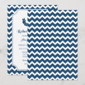 Blue Nautical Rehearings Dinner Party Kaart (Voorkant / Achterkant)