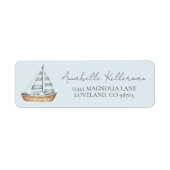 Blue Nautical Return Address Etiket (Voorkant)