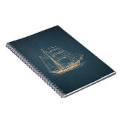  Blue Nautical Sailboat Art Notitieboek (Rechterzijde)
