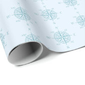 Blue Nautical Sailing Compass Cadeaupapier (Rol Hoek)