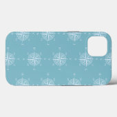 Blue Nautical Sailing Compass Case-Mate iPhone Case (Achterkant (horizontaal))