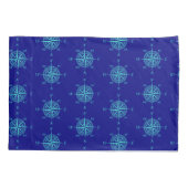 Blue Nautical Sailing Compass Kussensloop (Achterkant)