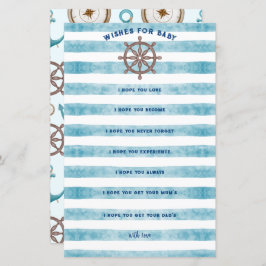 Blue Nautical Sailor Baby shower wensen voor Baby