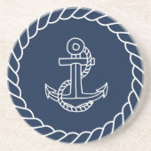 Blue Nautical Sandstone Onderzetter met helling en (Voorkant)