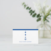 Blue Nautical Standard, 3,5 inch x 2,0 inch Visite Visitekaartje (Staand voorkant)