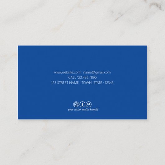 Blue Nautical Standard, 3,5 inch x 2,0 inch Visite Visitekaartje (Achterkant)