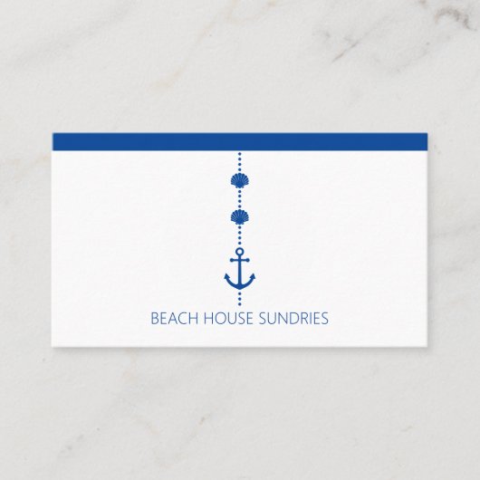 Blue Nautical Standard, 3,5 inch x 2,0 inch Visite Visitekaartje (Voorkant)