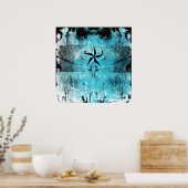 Blue Nautical Star Poster (Keuken)